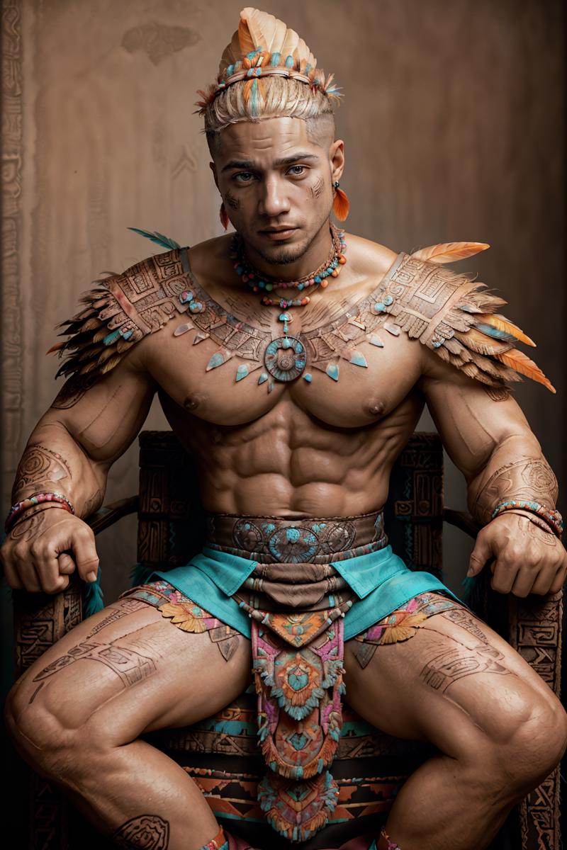 00000-799011272-Mayan ruins, confident expression, looking at viewer, sitting on throne, tattoos, blond hair, facial hair, wearing (loincloth sk.png